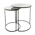 Shaw Round Nest Table Black Mirror By Best Price Furniture