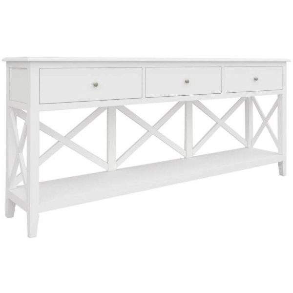 Tacito White Hall Table With 3 Drawers and 1 Compartment By Best Price Furniture