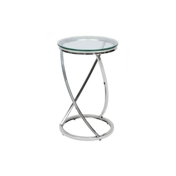 Silver metal Spin side table By best price furniture outlet