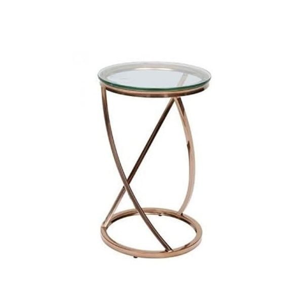 Rose metal Spin side table By best price furniture outlet