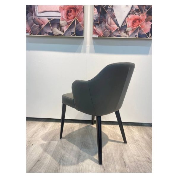 Black Leather upholstered Arms Dining Chair By Best Price Furniture Outlet