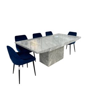 Elba marble Dining Table with chairs by Best Price Furniture Outlet