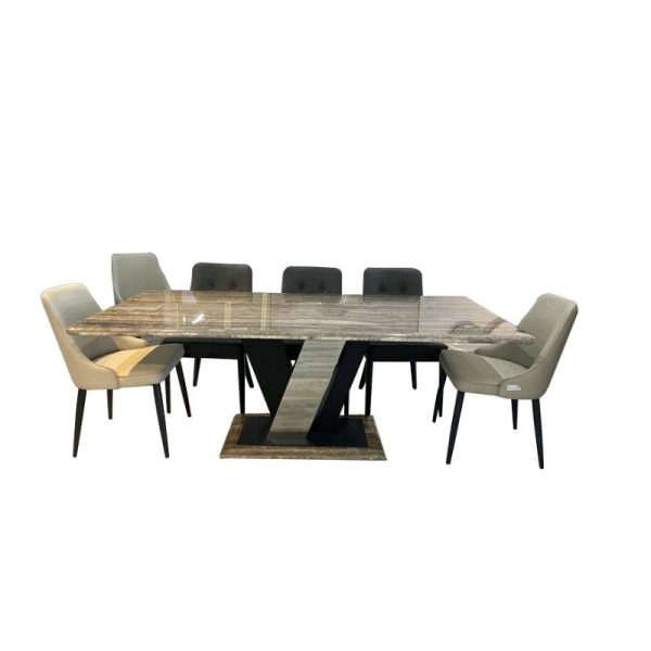 VULTTON L-shaped marble Dining with Table by Best Price Furniture Outlet