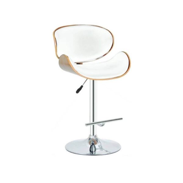 Harlow Bar White Chair Chrome And Walnut By Best Price Furniture