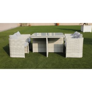 Stella Outdoor 5 Piece Light Grey Dining Set