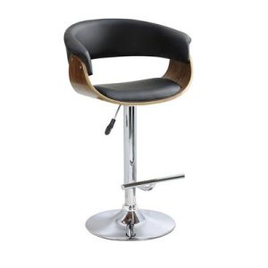 Odo Bar Black Chair Chrome And Walnut By Best Price Furniture