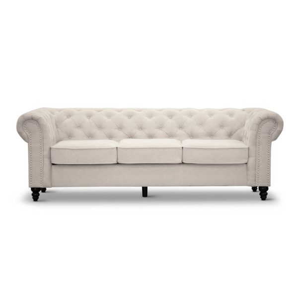 Declan three Seater Lounge in white by best price furniture outlet