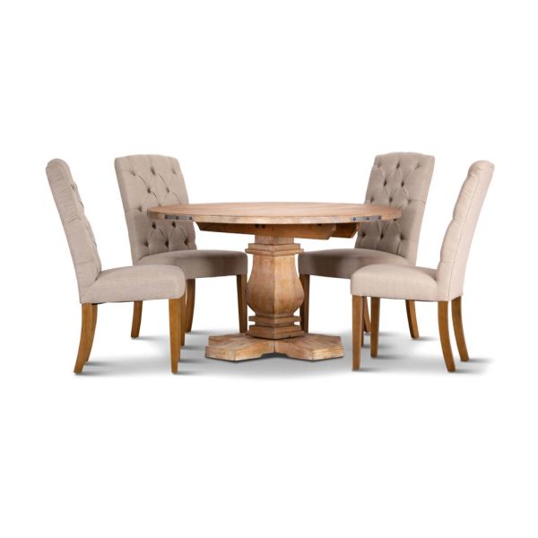 Beautiful Kennice 5pc 135cm Round Dining Set with Kaelyn Chairs By Best Price Furniture