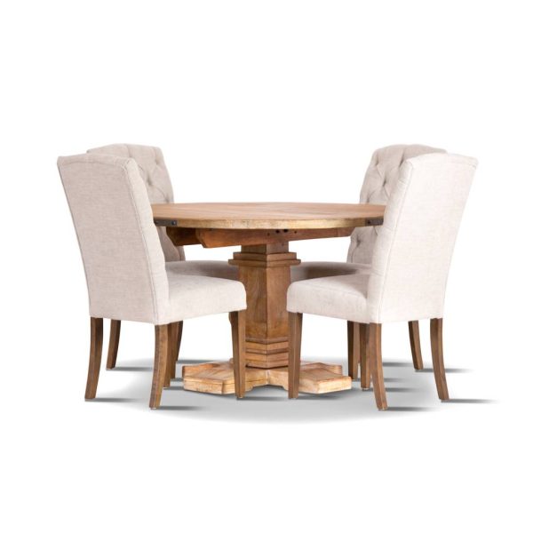 Affordable Kennice 5pc 135cm Round Dining Set with Kaelyn Chairs By Best Price Furniture